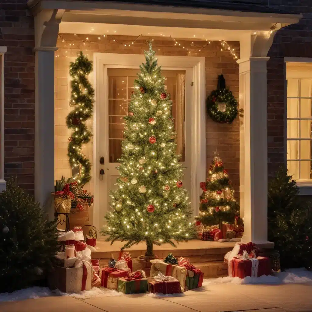 Festive Outdoor Lighting: Artificial Christmas Tree Decor to Brighten Your Cozy Porch Retreat