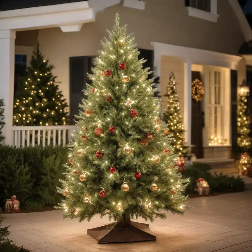 Sparkling Outdoor Oasis: Artificial Christmas Tree Decor for Your Yard